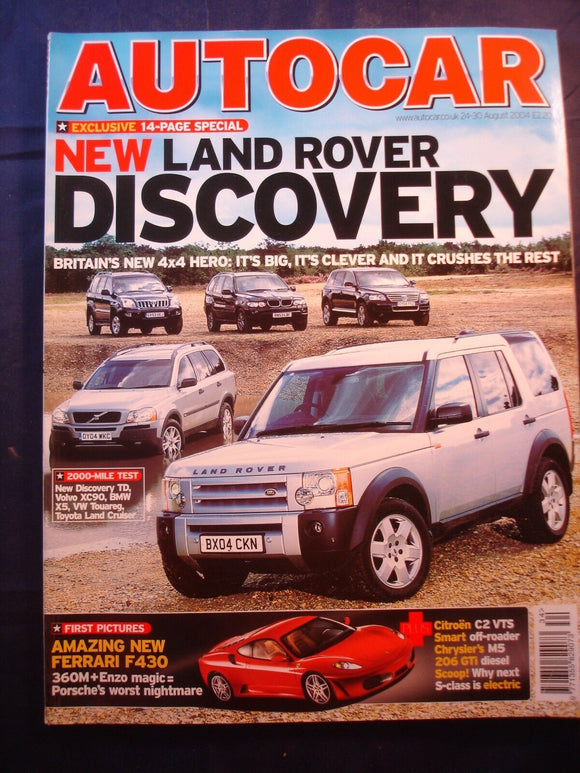 Autocar - 24th August 2004 - Land Rover Discovery - Ferrari F430