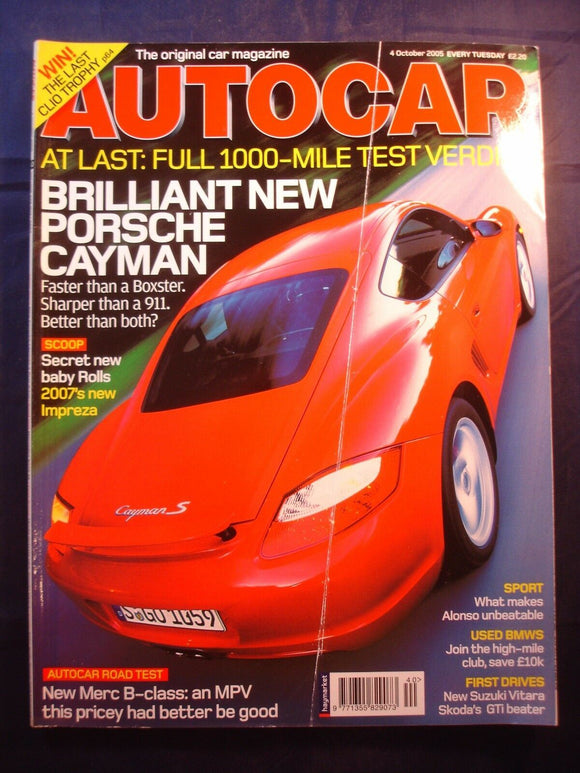 Autocar - 4th October 2005 - Porsche Cayman