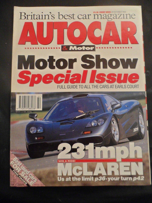 Autocar - 20 October 1993 - Mclaren F1 - BMW 318i - Merc C180 - Saab 900