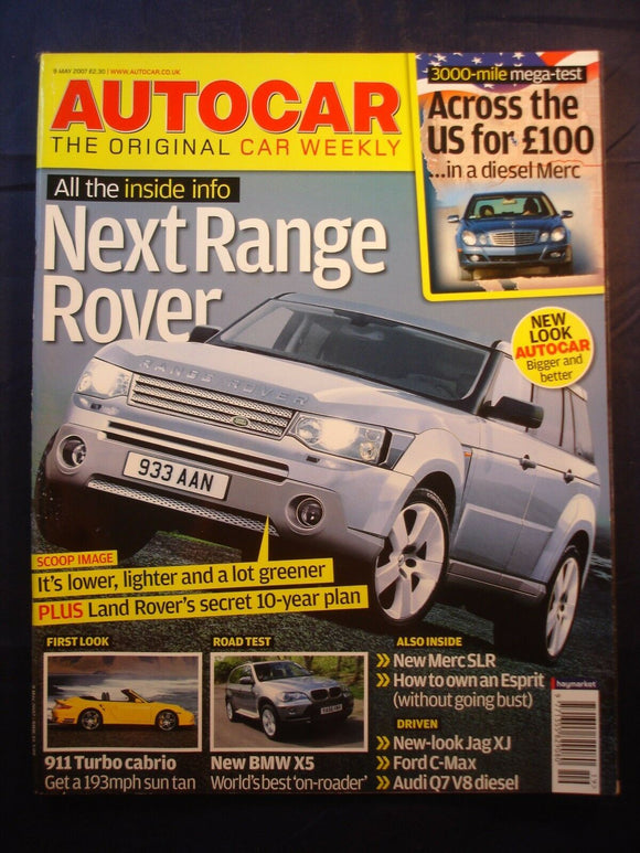 Autocar - 9th May 2007 - Range Rover - 911 Cabrio - X5 - Merc SLR