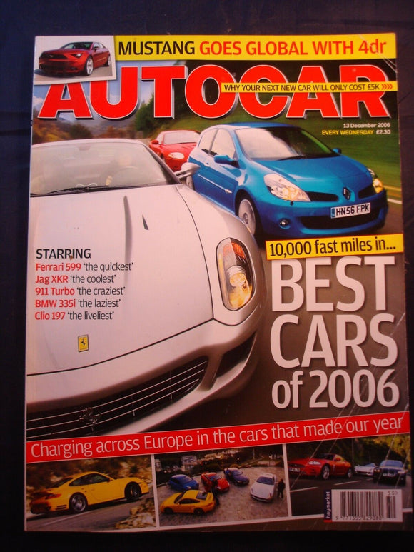 Autocar - 13th December 2006 - Ferrari 599 - 911 Turbo - Jaguar XKR