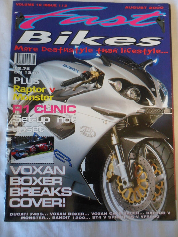 Fast Bikes - August 2001 - R1 Clinic - Raptor vs Monster - Voxan Boxer
