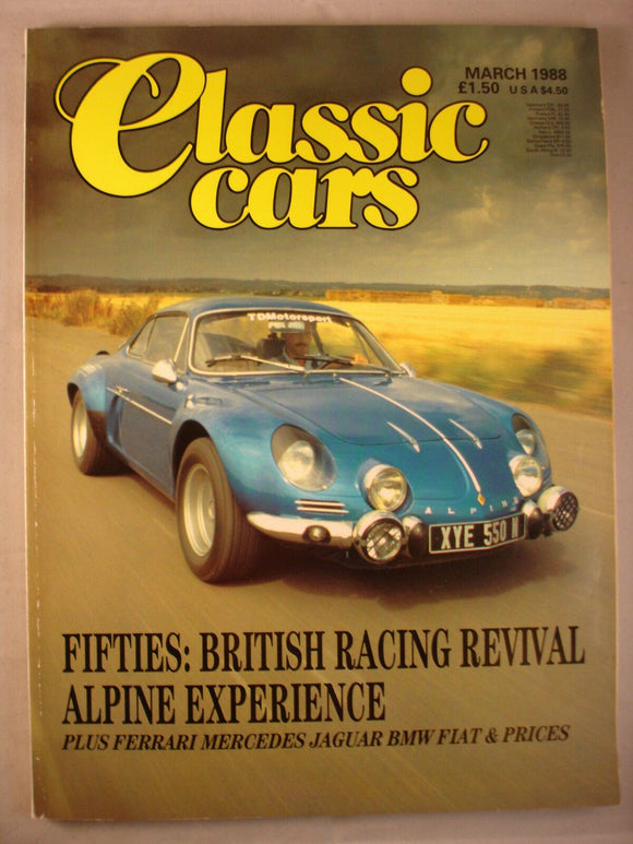 Classic Cars  Magazine March 1988 - Fifties racing revival