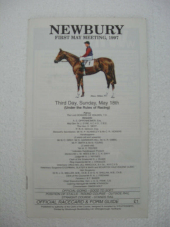 Horse racing - Race Card - Newbury - May 18 1997 -