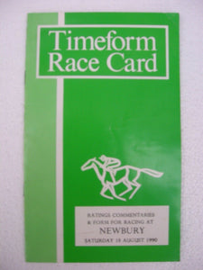 X - Horse racing - Timeform Race Card - Newbury - 18 August 1990