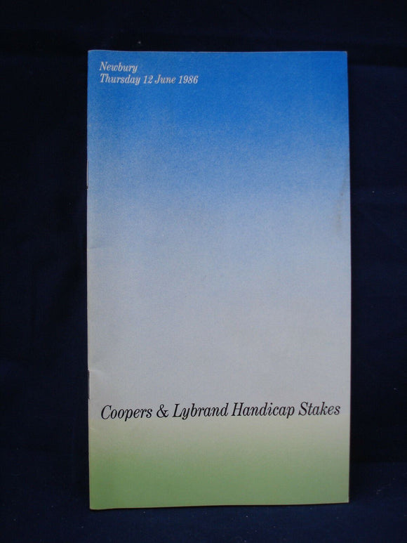 Horse racing - Race Card - Newbury - 12th June 1986 - Coopers & Lybrand