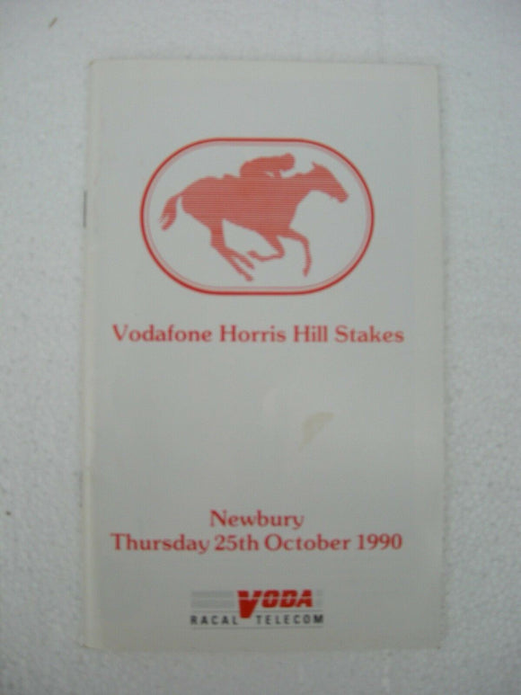 Horse racing - Race Card - Newbury - October 25 1990 - Horris Hill
