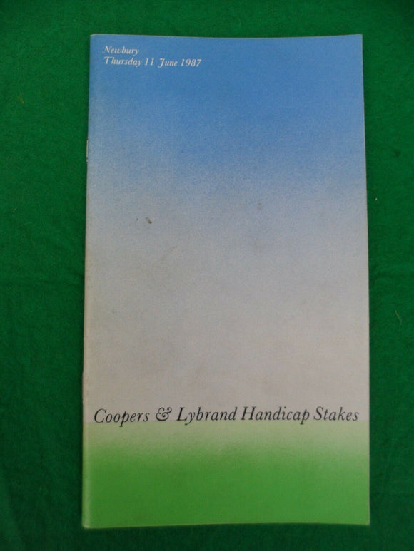 X - Horse racing - Race Card - Newbury - 11 June 1987 -