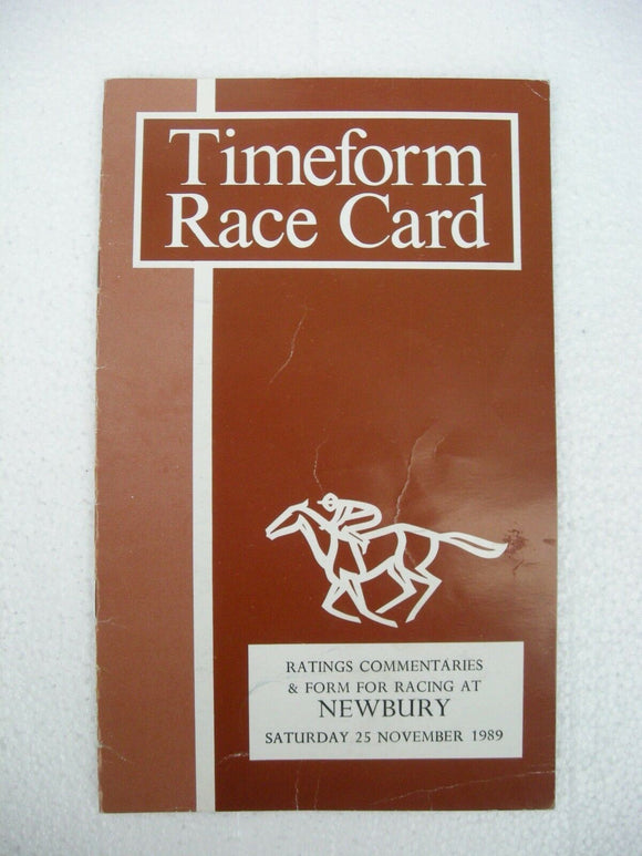 X - Horse racing - Timeform Race Card - Newbury - 25 November 1989
