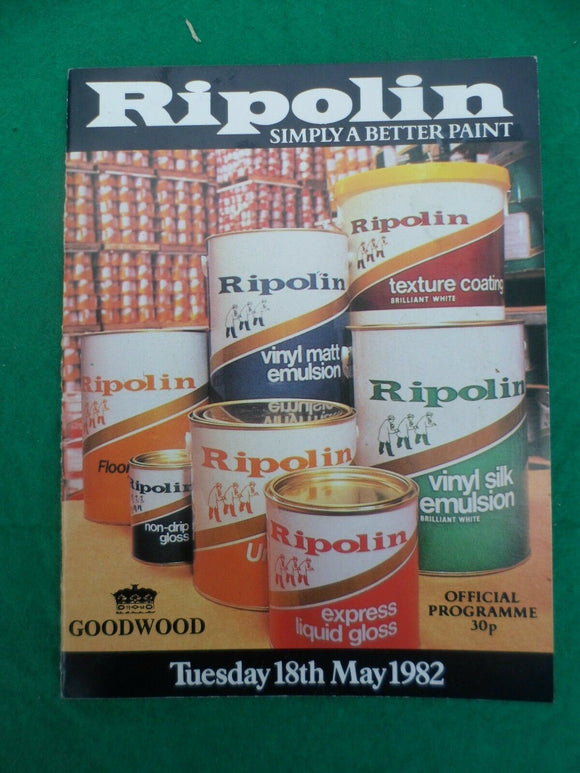 X - Horse racing - Race Card - Goodwood - 18 May 1982 - Ripolin