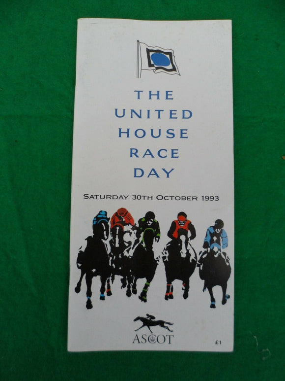 X - Horse racing - Race Card - Ascot - 30 October 1993