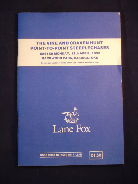 X - Horse racing - Race Card - Vine and Craven Hunt steeplechases- 12 April 1993