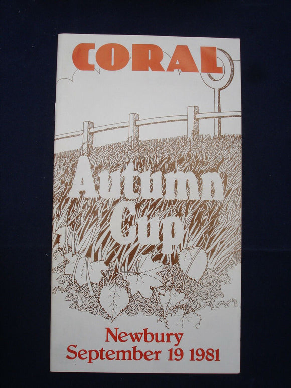 X - Horse racing - Race Card - Newbury - 22 October 1981 - Tote Autumn Hurdle