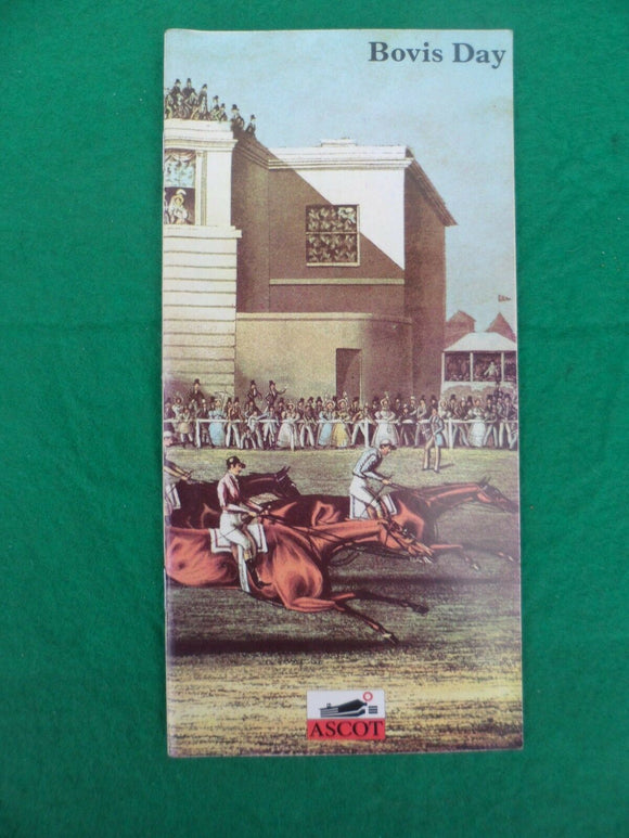 X - Horse racing - Race Card - Ascot - 14 October 1989 - Bovis
