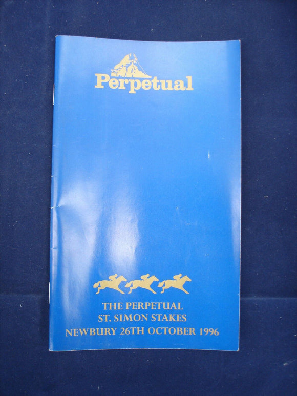 X - Horse racing - Race Card - Newbury - 26 October 1996 - St. Simon Stakes