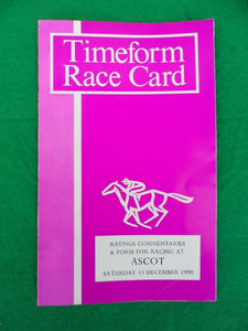 X - Horse racing - Timeform Race Card - Ascot - 15 December 1990
