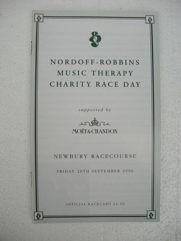 Horse racing - Race Card - Newbury - September 20 1996 -