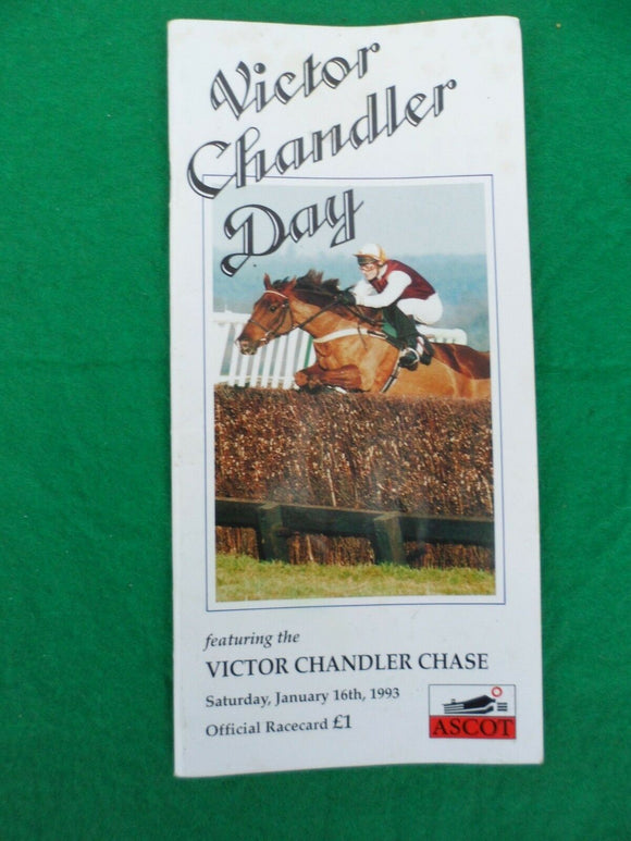 X - Horse racing - Race Card - Ascot - 16 January 1993 -