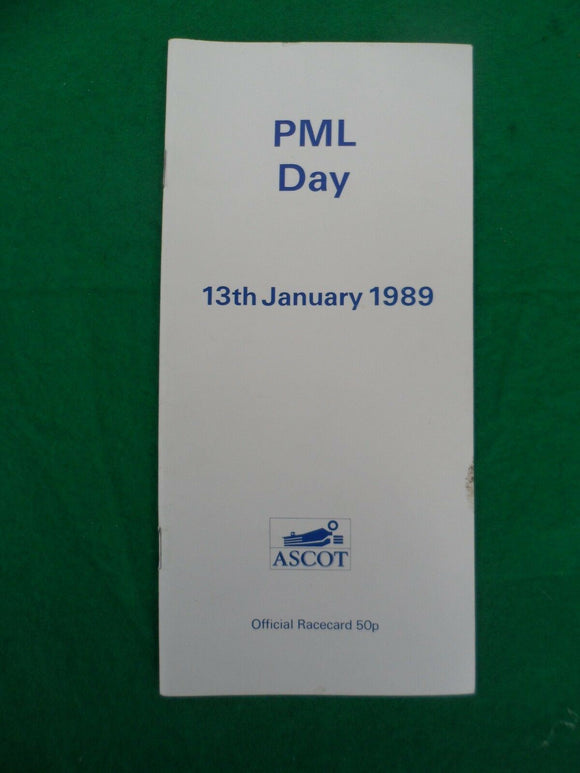 X - Horse racing - Race Card - Ascot - 13 January 1989 -  PML
