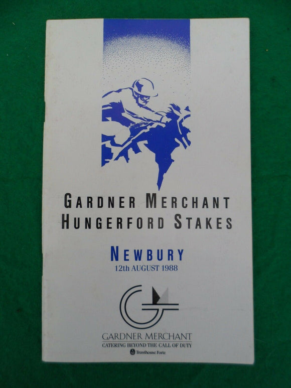 X - Horse racing - Race Card - Newbury - 12 August 1988