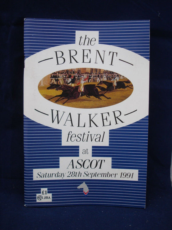 Horse racing - Race Card - Ascot - 28th September 1991 - Brent Walker Festival