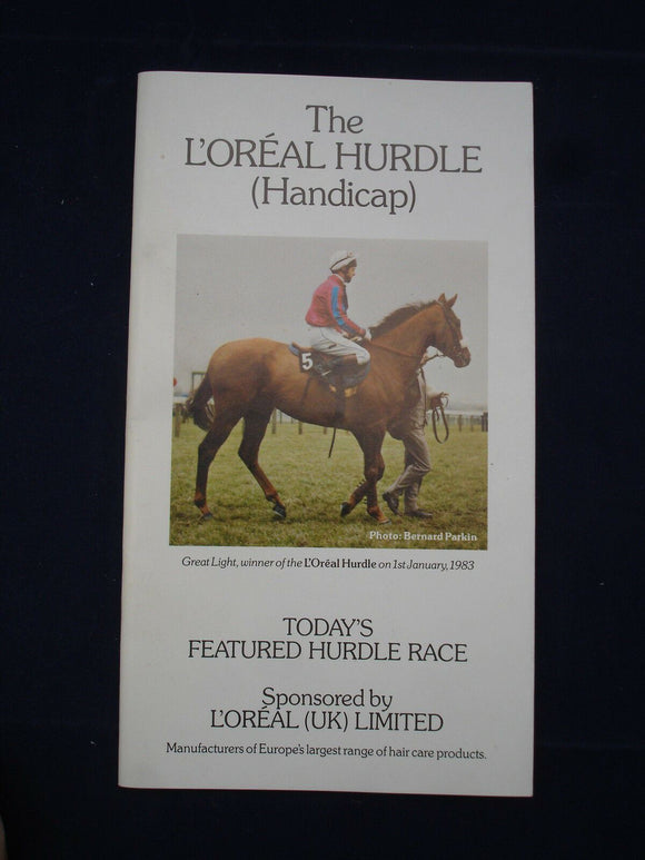 X - Horse racing - Race Card - Newbury - 31 December 1983 - L'Oreal Hurdle