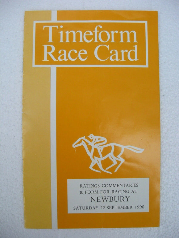 X - Horse racing - Timeform Race Card - Newbury - 22 September 1990