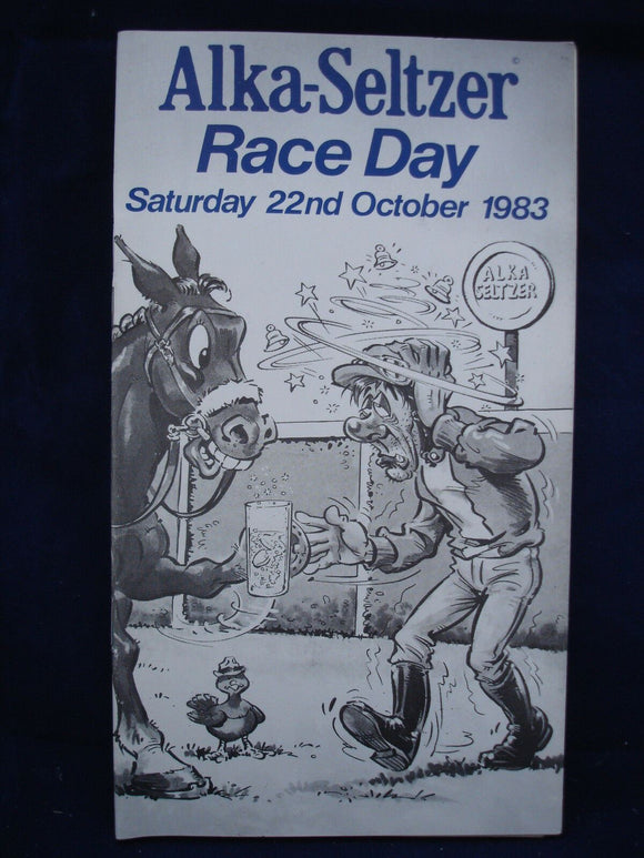 Horse racing - Race Card - Newbury - 22nd October 1983 - Alka Seltzer race day