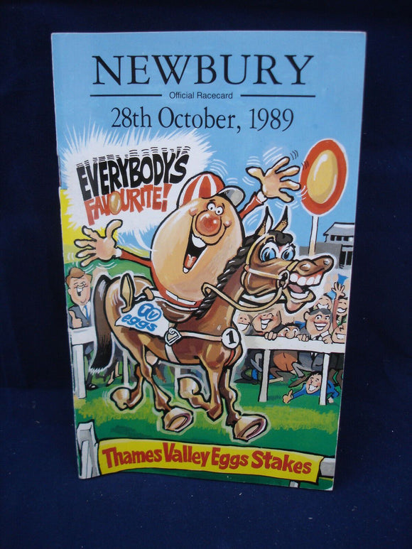 Horse racing - Race Card - Newbury- 28th October 1989 - Thames Valley Eggs stake
