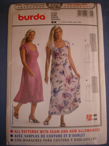 Burda 8379 sewing pattern dress sizes european 44 - 60