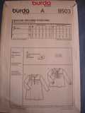 Burda Kids 9503 sewing pattern dress and tunic sizes european 86 - 116