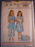 Burda easy 9691 sewing pattern girls dress/trousers top sizes european 104 - 140
