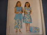 Burda easy 9691 sewing pattern girls dress/trousers top sizes european 104 - 140