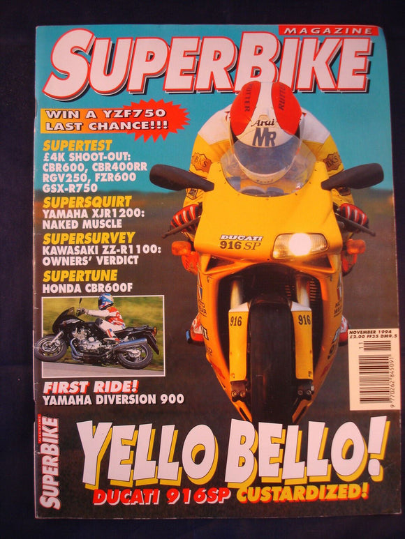 Super Bike - November 1994 - CBR600F - Yamaha Diversion 900