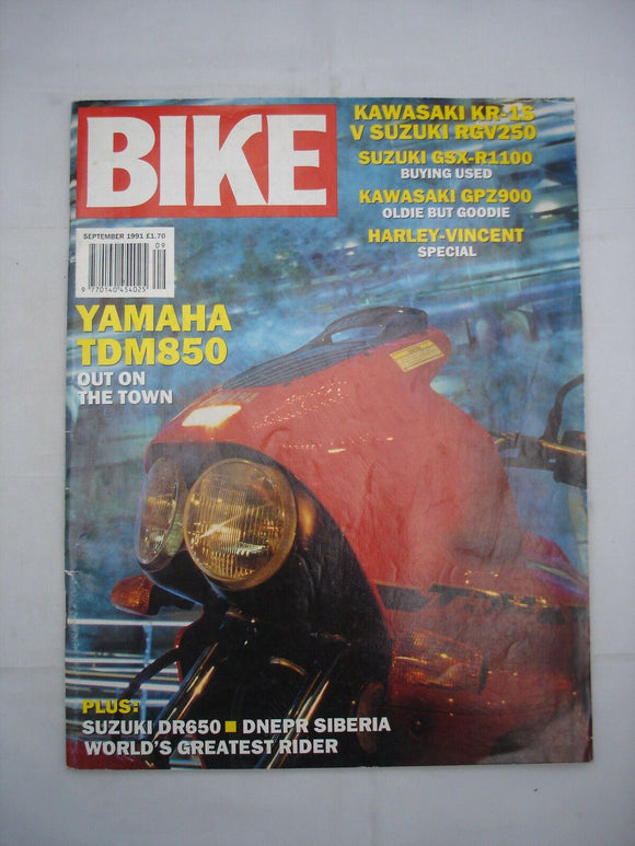 Bike Magazine - Sep 1991 - Harley - Vincent  - Yamaha TDM850 - GSX - R1100