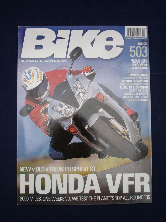 Bike Magazine - Jan 2002 - Honda VFR - Triumph Sprint ST