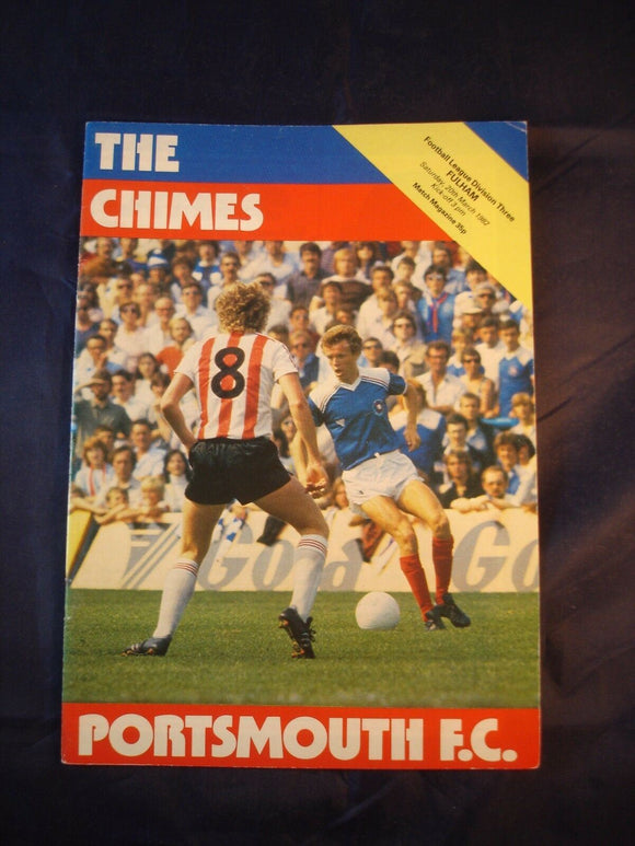 Football Programme Portsmouth Pompey PFC v Fulham - 20th March 1982