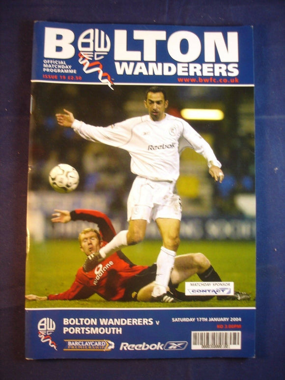 * Football Programme - Bolton v Portsmouth - 17 January 2004
