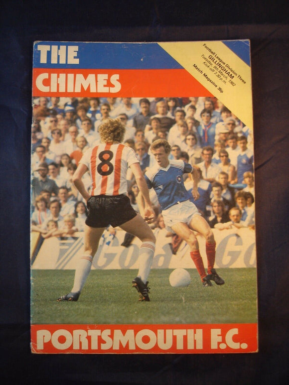 Football Programme Portsmouth Pompey PFC v Gillingham - 9th March 1982