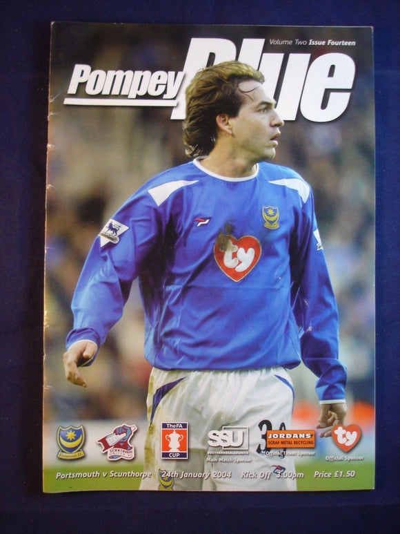 * Football Programme Portsmouth Pompey PFC v Scunthorpe - 24 January 2004