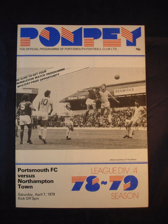 Football Programme Portsmouth Pompey PFC v Northampton - 7th April 1979