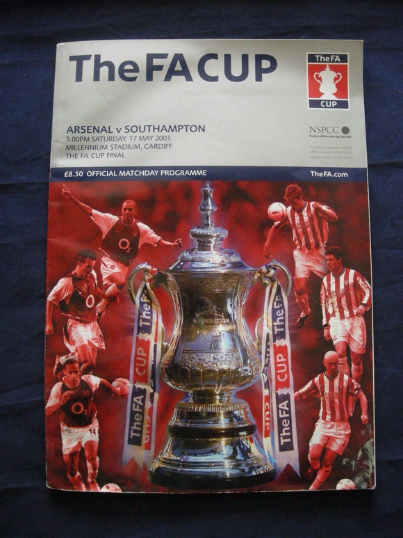 Arsenal v Southampton FA Cup Final 2003 Football Programme
