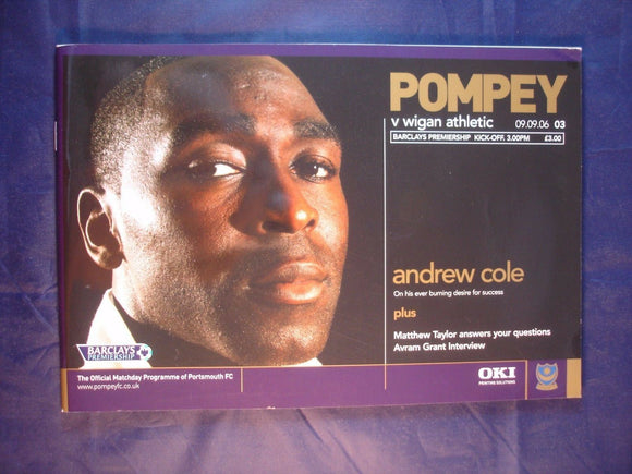 Football Programme Portsmouth Pompey PFC v Wigan - 9th September 2006