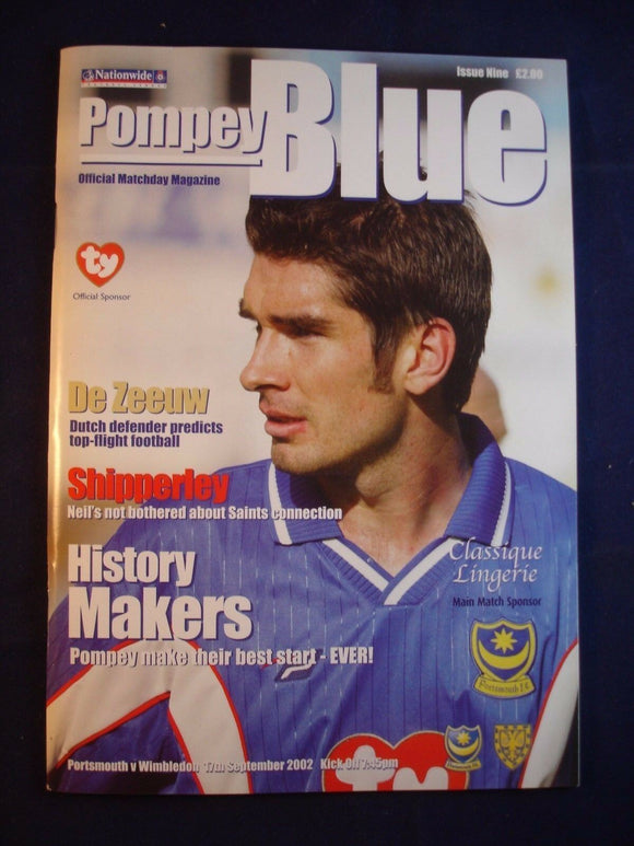 * Football Programme Portsmouth Pompey PFC v Wimbledon - 17 September 2002