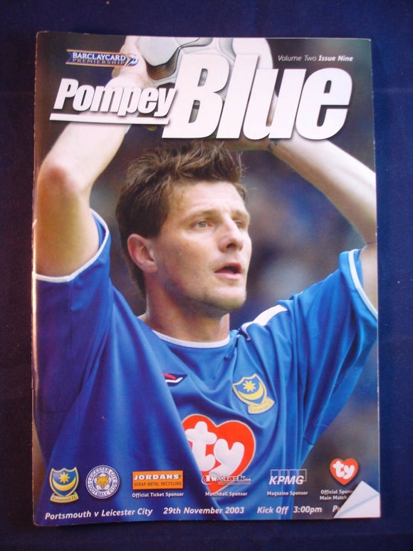 * Football Programme Portsmouth Pompey PFC v Leicester - 29 November 2003