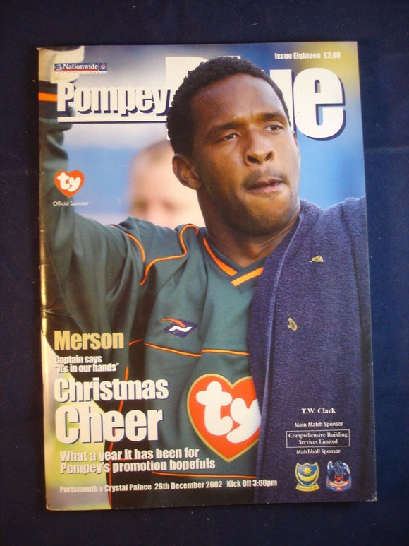 * Football Programme Portsmouth Pompey PFC Crystal Palace - 26 December 2002
