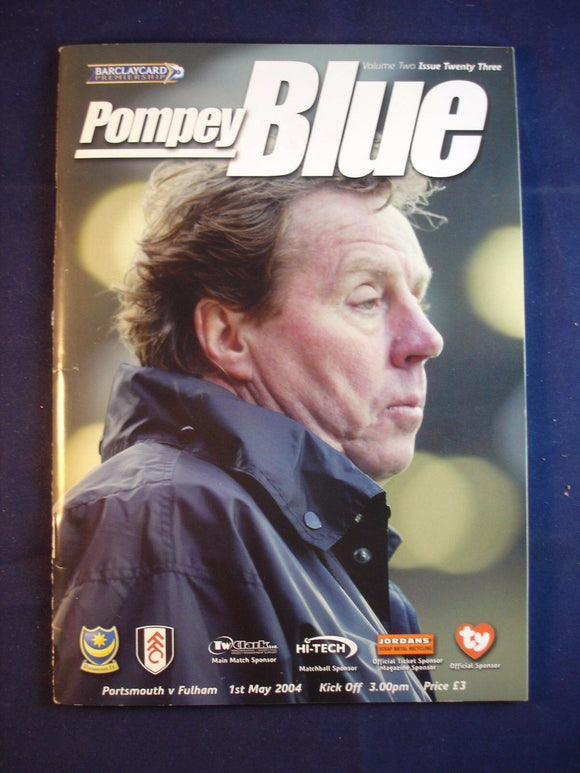 * Football Programme Portsmouth Pompey PFC v Fulham - 1 May 2004