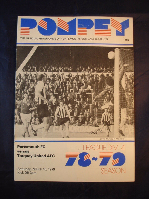 Football Programme Portsmouth Pompey PFC v Torquay - 10th March 1979