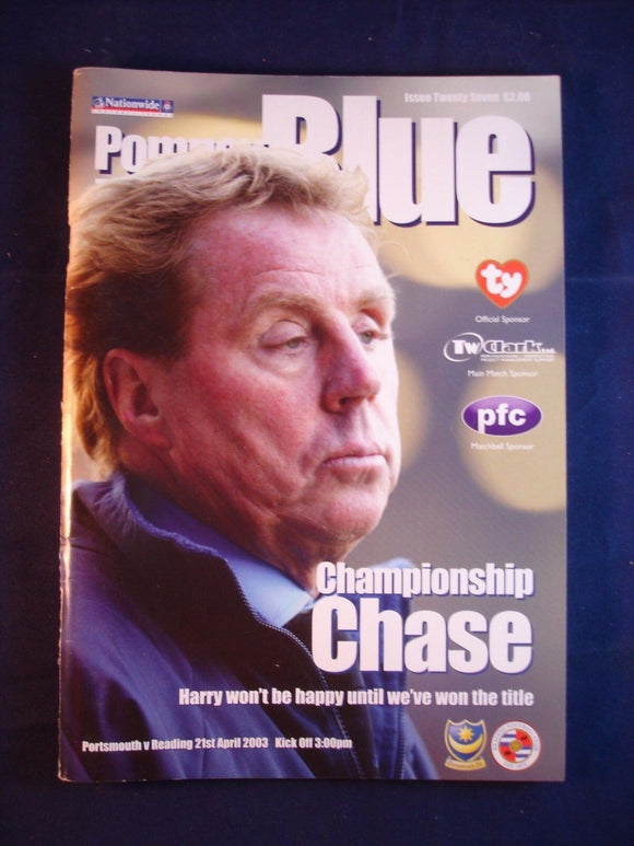 * Football Programme Portsmouth Pompey PFC v Reading - 21 April 2003