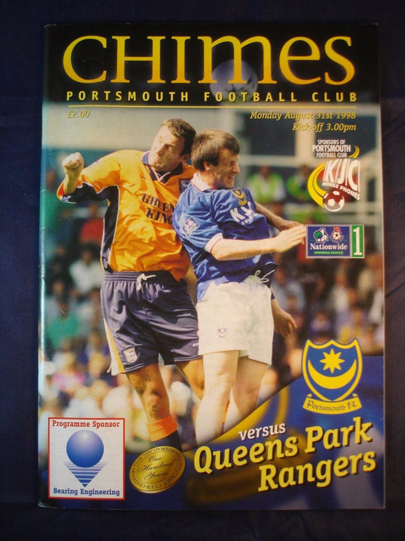Football Programme Portsmouth Pompey PFC v Oxford - 31st August 1998